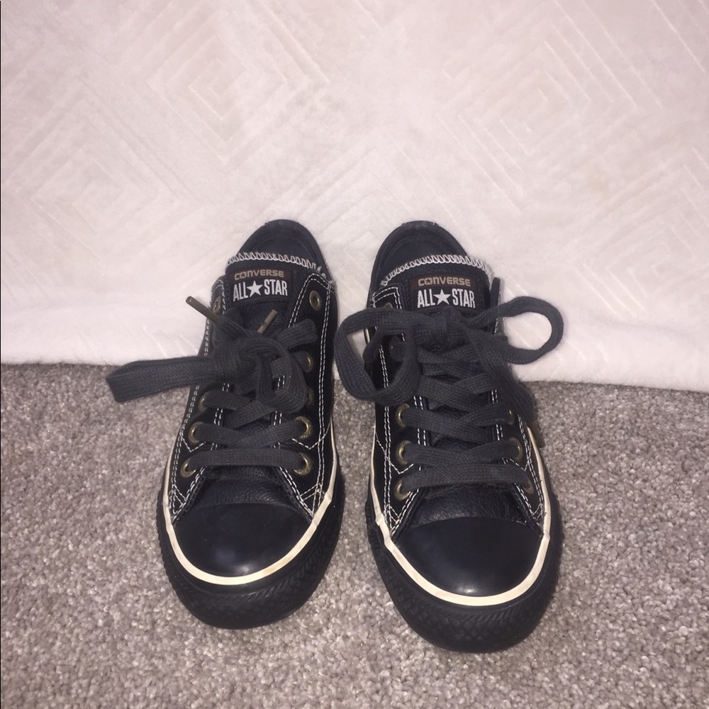 black leather converse